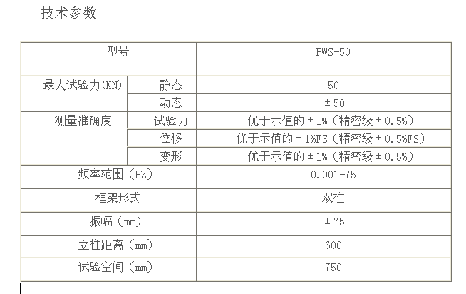 PWS-50電液伺服動靜萬能試驗機(jī)